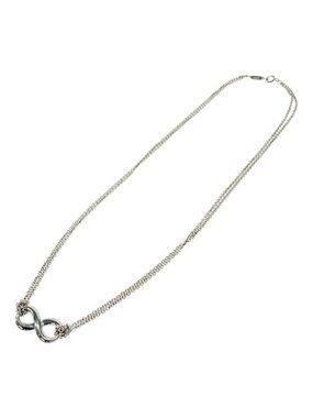 Tiffany & Co Silver Infinity Double Chain Necklace